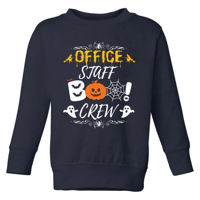 Office Staff Boo Crew Funny Halloween Matching Costume Toddler Sweatshirt