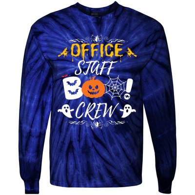 Office Staff Boo Crew Funny Halloween Matching Costume Tie-Dye Long Sleeve Shirt