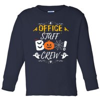 Office Staff Boo Crew Funny Halloween Matching Costume Toddler Long Sleeve Shirt