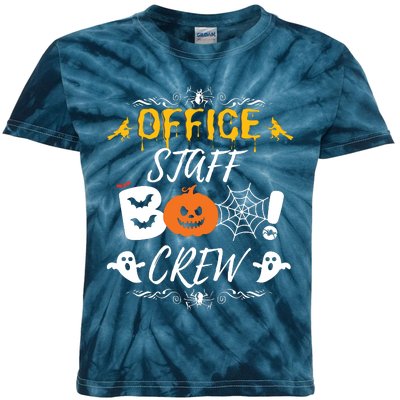 Office Staff Boo Crew Funny Halloween Matching Costume Kids Tie-Dye T-Shirt