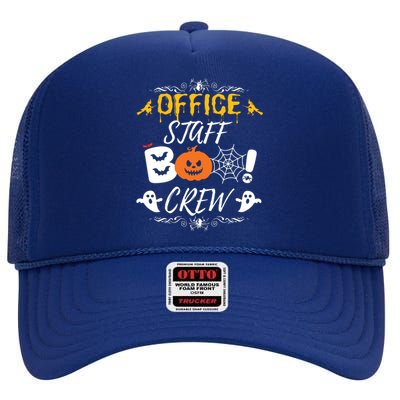 Office Staff Boo Crew Funny Halloween Matching Costume High Crown Mesh Back Trucker Hat