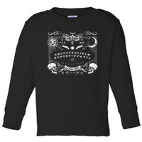 Ouija Spirit Board Gothic Witchcraft Occult Halloween Rib Toddler Long Sleeve Shirt