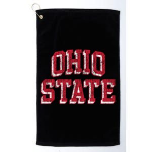 Ohio State Buckeyes Retro Arch Black Platinum Collection Golf Towel