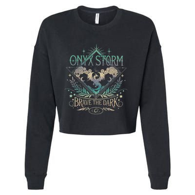 Onyx Storm Brave The Dark Cropped Pullover Crew