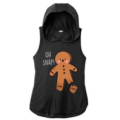 Oh Snap Broken Leg Injury Broken Bones Hospital Gingerbread Ladies PosiCharge Tri-Blend Wicking Draft Hoodie Tank