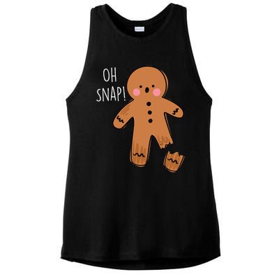 Oh Snap Broken Leg Injury Broken Bones Hospital Gingerbread Ladies PosiCharge Tri-Blend Wicking Tank