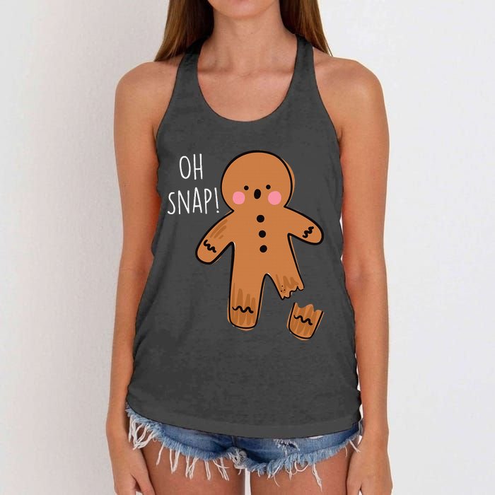 Oh Snap Broken Leg Injury Broken Bones Hospital Gingerbread Women's Knotted Racerback Tank