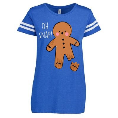 Oh Snap Broken Leg Injury Broken Bones Hospital Gingerbread Enza Ladies Jersey Football T-Shirt