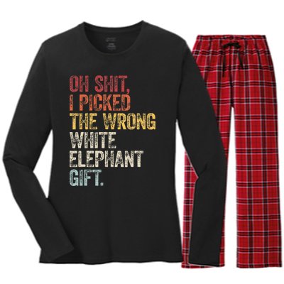 Oh Shit Best White Elephant Gifts Women's Long Sleeve Flannel Pajama Set 