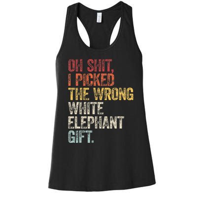 Oh Shit Best White Elephant Gifts Women's Racerback Tank