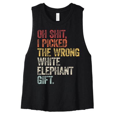 Oh Shit Best White Elephant Gifts Women's Racerback Cropped Tank