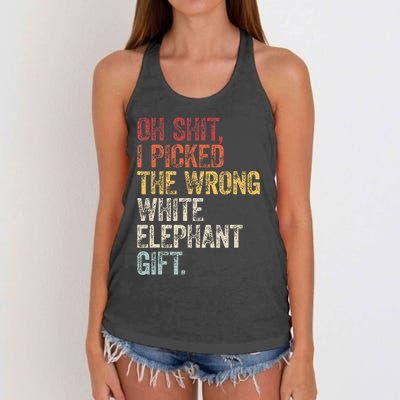 Oh Shit Best White Elephant Gifts Women's Knotted Racerback Tank