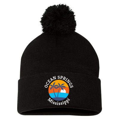 Ocean Springs Beach Mississippi Summer Vacation Souvenir Pom Pom 12in Knit Beanie