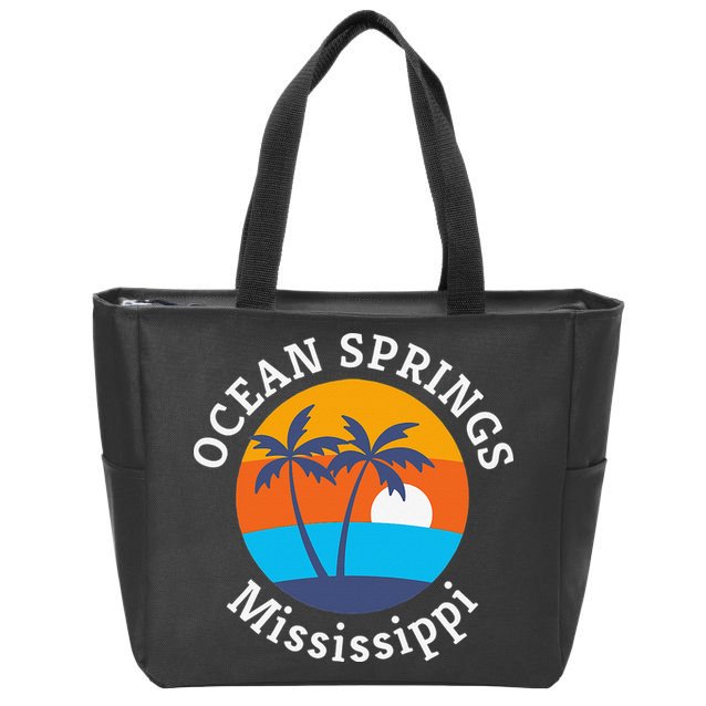 Ocean Springs Beach Mississippi Summer Vacation Souvenir Zip Tote Bag