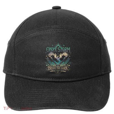 Onyx Storm Brave The Dark Fourth Wingg Basgiath War Collegee 7-Panel Snapback Hat