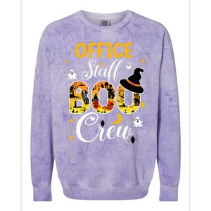 Office Staff Boo Crew Funny Halloween Matching Costume Colorblast Crewneck Sweatshirt