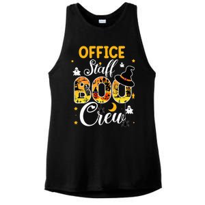 Office Staff Boo Crew Funny Halloween Matching Costume Ladies PosiCharge Tri-Blend Wicking Tank