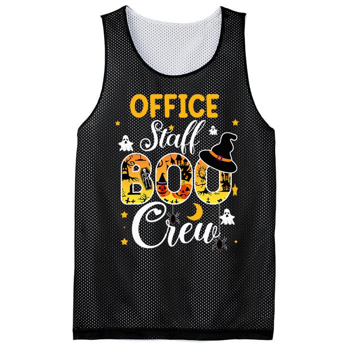 Office Staff Boo Crew Funny Halloween Matching Costume Mesh Reversible Basketball Jersey Tank