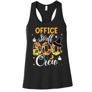 Office Staff Boo Crew Funny Halloween Matching Costume Women's Racerback Tank