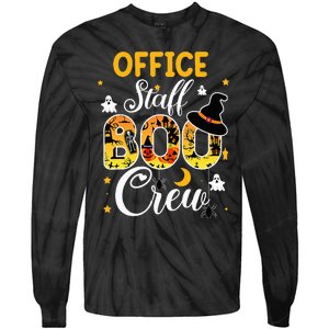 Office Staff Boo Crew Funny Halloween Matching Costume Tie-Dye Long Sleeve Shirt