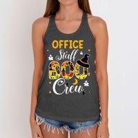 Office Staff Boo Crew Funny Halloween Matching Costume Women's Knotted Racerback Tank