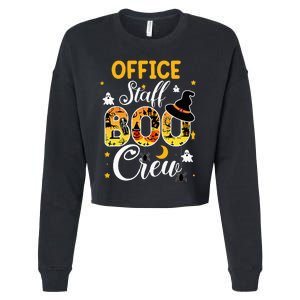 Office Staff Boo Crew Funny Halloween Matching Costume Cropped Pullover Crew