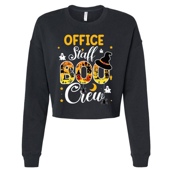 Office Staff Boo Crew Funny Halloween Matching Costume Cropped Pullover Crew