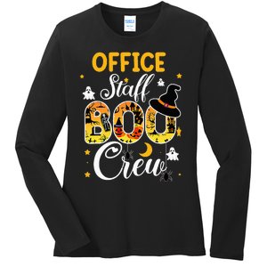 Office Staff Boo Crew Funny Halloween Matching Costume Ladies Long Sleeve Shirt