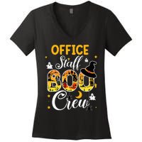 Office Staff Boo Crew Funny Halloween Matching Costume Women's V-Neck T-Shirt