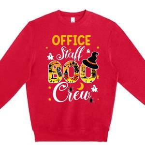 Office Staff Boo Crew Funny Halloween Matching Costume Premium Crewneck Sweatshirt