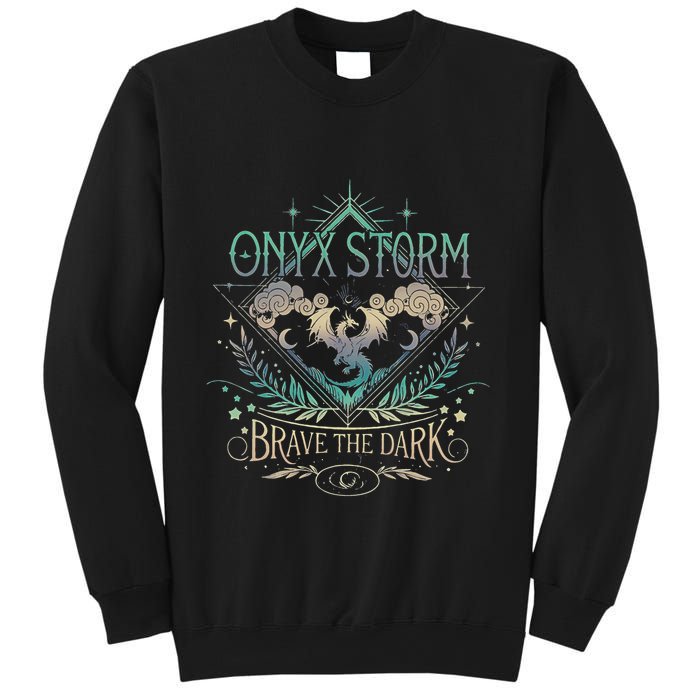 Onyx Storm Brave The Dark Fourth Wingg Basgiath War Collegee Swea Sweatshirt