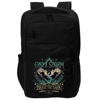 Onyx Storm Brave The Dark Fourth Wingg Basgiath War Collegee Swea Impact Tech Backpack