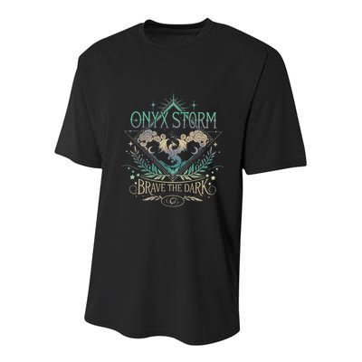 Onyx Storm Brave The Dark Fourth Wingg Basgiath War Collegee Swea Youth Performance Sprint T-Shirt