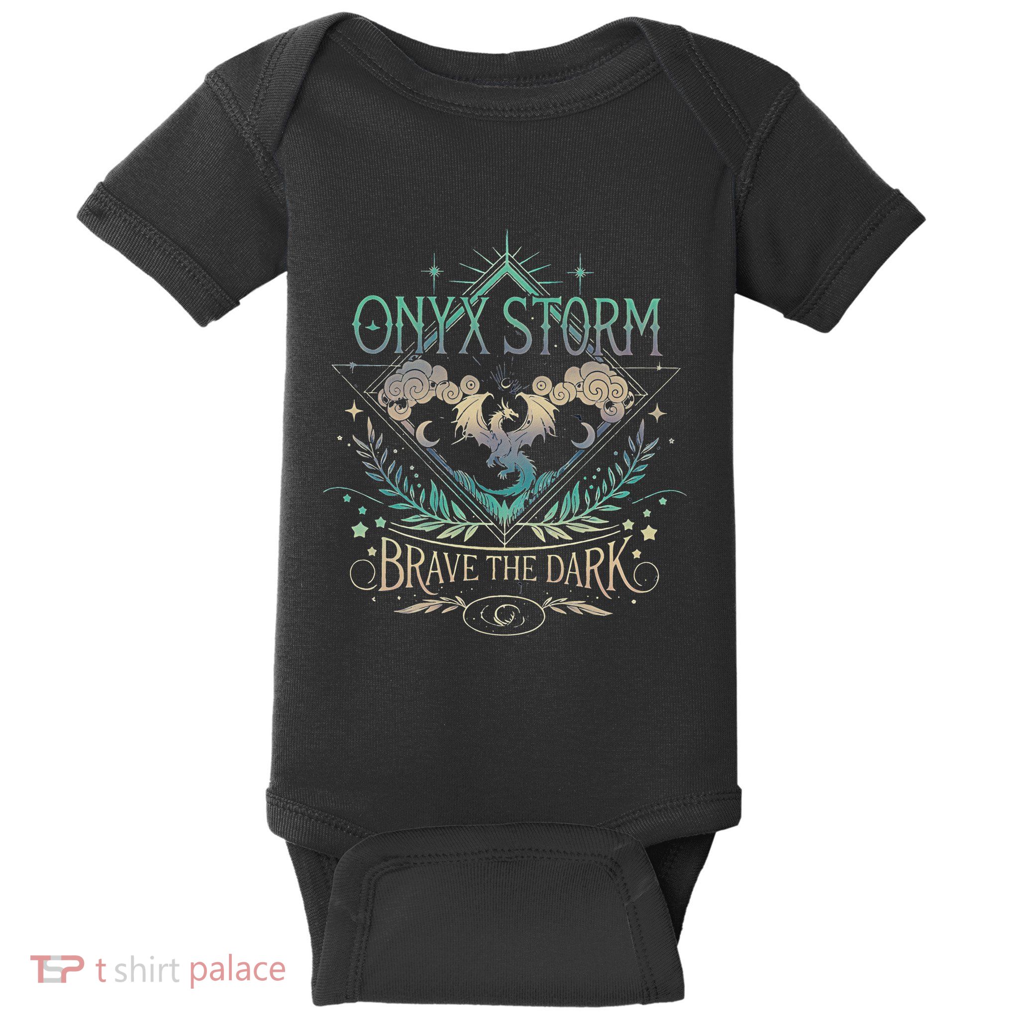 Onyx Storm Brave The Dark Fourth Wingg Basgiath War Collegee Swea Baby Bodysuit