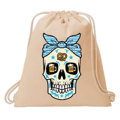 Oktoberfest Skull Bandana German Bavarian Festival Mom Drawstring Bag