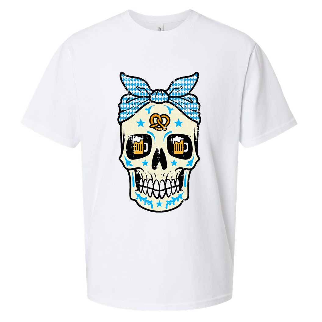 Oktoberfest Skull Bandana German Bavarian Festival Mom Sueded Cloud Jersey T-Shirt