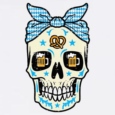 Oktoberfest Skull Bandana German Bavarian Festival Mom T-Shirt