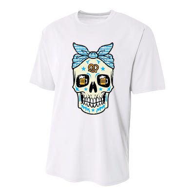 Oktoberfest Skull Bandana German Bavarian Festival Mom Youth Performance Sprint T-Shirt