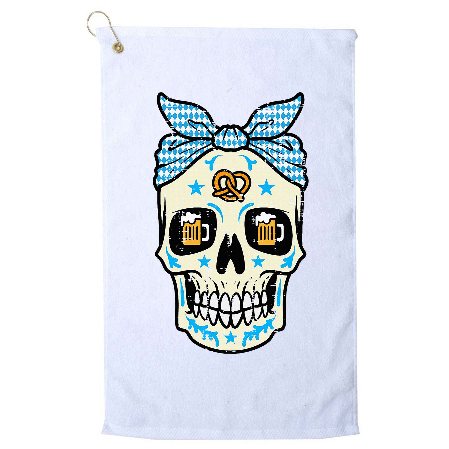 Oktoberfest Skull Bandana German Bavarian Festival Mom Golf Towel