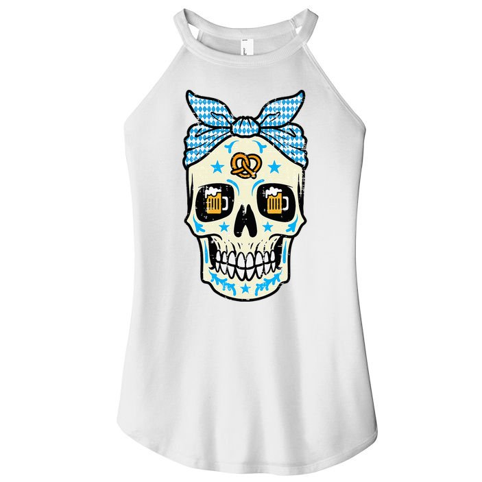 Oktoberfest Skull Bandana German Bavarian Festival Mom Women's Perfect Tri Rocker Tank
