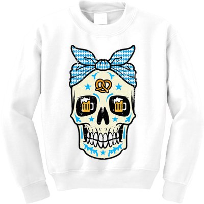 Oktoberfest Skull Bandana German Bavarian Festival Mom Kids Sweatshirt