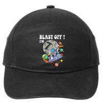 Outer Space Blast Off 7 Year Old 7th Birthday Party 7-Panel Snapback Hat