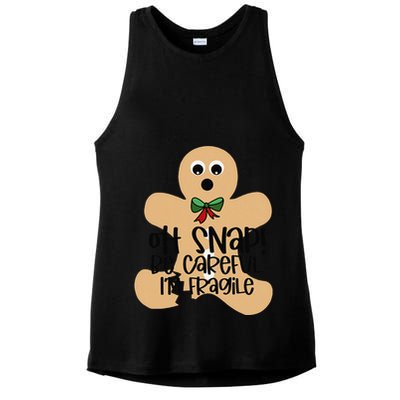 Off Snap! Be Careful IM Fragile Christmas Design Ladies PosiCharge Tri-Blend Wicking Tank