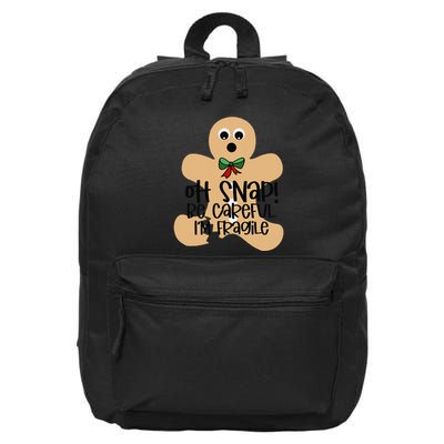 Off Snap! Be Careful IM Fragile Christmas Design 16 in Basic Backpack