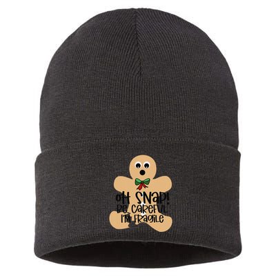 Off Snap! Be Careful IM Fragile Christmas Design Sustainable Knit Beanie