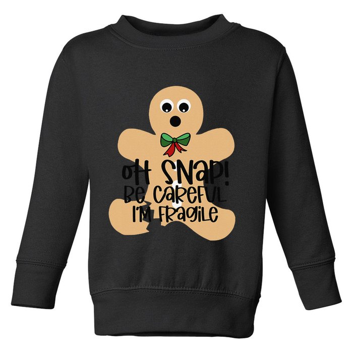 Off Snap! Be Careful IM Fragile Christmas Design Toddler Sweatshirt