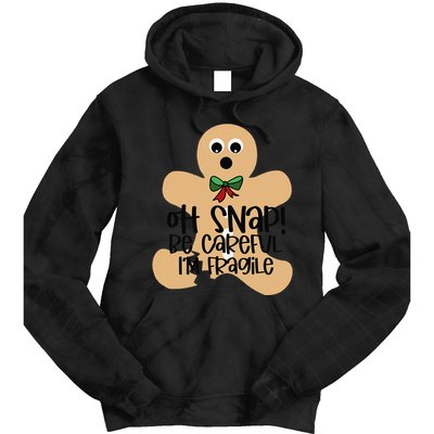 Off Snap! Be Careful IM Fragile Christmas Design Tie Dye Hoodie