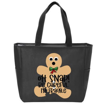 Off Snap! Be Careful IM Fragile Christmas Design Zip Tote Bag