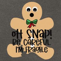 Off Snap! Be Careful IM Fragile Christmas Design Cotton Canvas Backpack