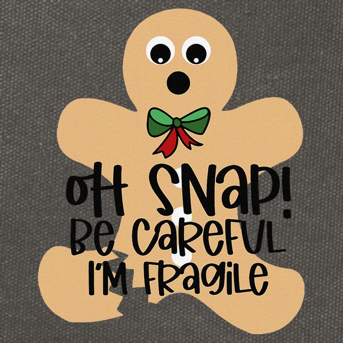 Off Snap! Be Careful IM Fragile Christmas Design Cotton Canvas Backpack